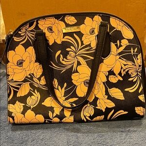 Kate Spade Black and Tan Floral Shoulder Bag